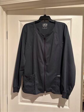 Cherokee dark grey Lightweight Zip-Front Scrub  Jacket